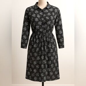 Long-sleeved black floral dress - Ying Bao brand